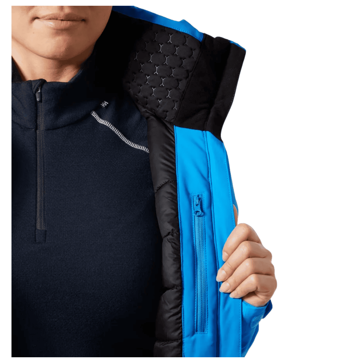 HELLY HANSEN WOMEN'S ALPHELIA INSULATED SKI JACKET - NEPTUNE BLUE - LEFT INSIDE POCKET