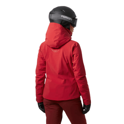 HELLY HANSEN ALPHELIA LIFALOFT SKI JACKET - RED_MODEL BACK ANGLE