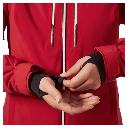 HELLY HANSEN ALPHELIA LIFALOFT WOMENS SKI JACKET - RED - HAND WRIST 