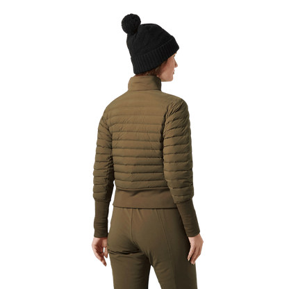 HELLY HANSEN AVANTI DOWN MIDLAYER JACKET WOMENS - SEPIA_BACK ANGLE MODEL