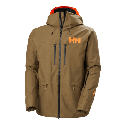 HELLY HANSEN MEN'S GARIBALDI 2.0 INSULATED SKI JACKET - SEPIA - FRONT