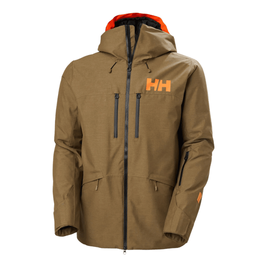 HELLY HANSEN MEN'S GARIBALDI 2.0 INSULATED SKI JACKET - SEPIA - FRONT