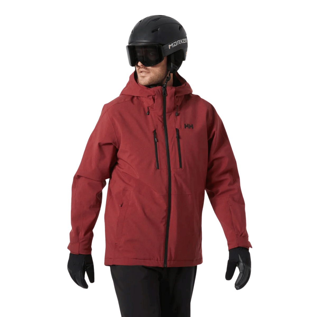 HELLY HANSEN JUNIPER 3.0 SKI JACKET - RED_FRONT ANGLE MODEL