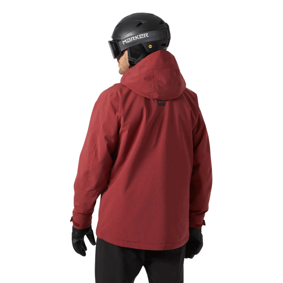HELLY HANSEN JUNIPER 3.0 SKI JACKET - RED_BACK ANGLE MODEL