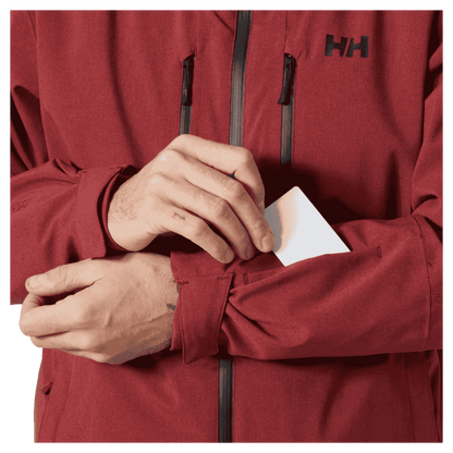 HELLY HANSEN MEN'S JUNIPER 3.0 SKI JACKET - MARS RED - ARM POCKET