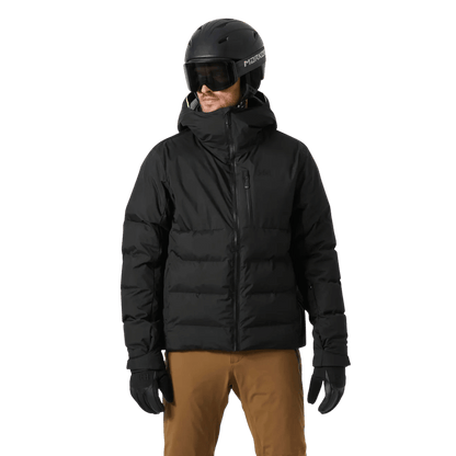 HELLY HANSEN KVITFJELL RACE MENS PUFFY SKI JACKET - BLACK_FRONT ANGLE MODEL