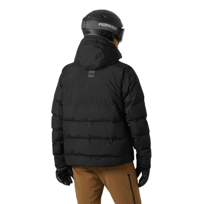 HELLY HANSEN KVITFJELL RACE MENS PUFFY SKI JACKET - BLACK_BACK ANGLE MODEL