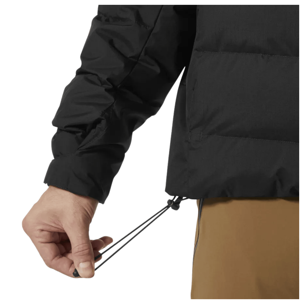HELLY HANSEN KVITFJELL RACE MENS PUFFY SKI JACKET - BLACK - ADJUSTMENT