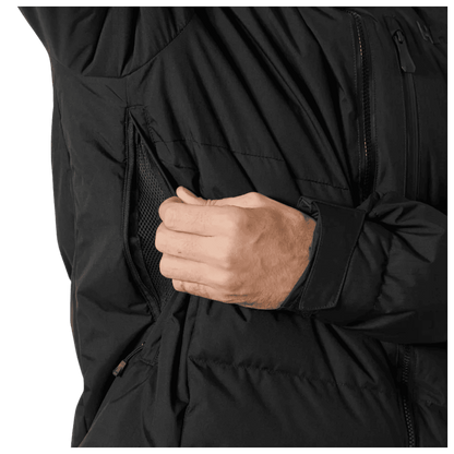 HELLY HANSEN KVITFJELL RACE MENS PUFFY SKI JACKET - BLACK - SIDE POCKET