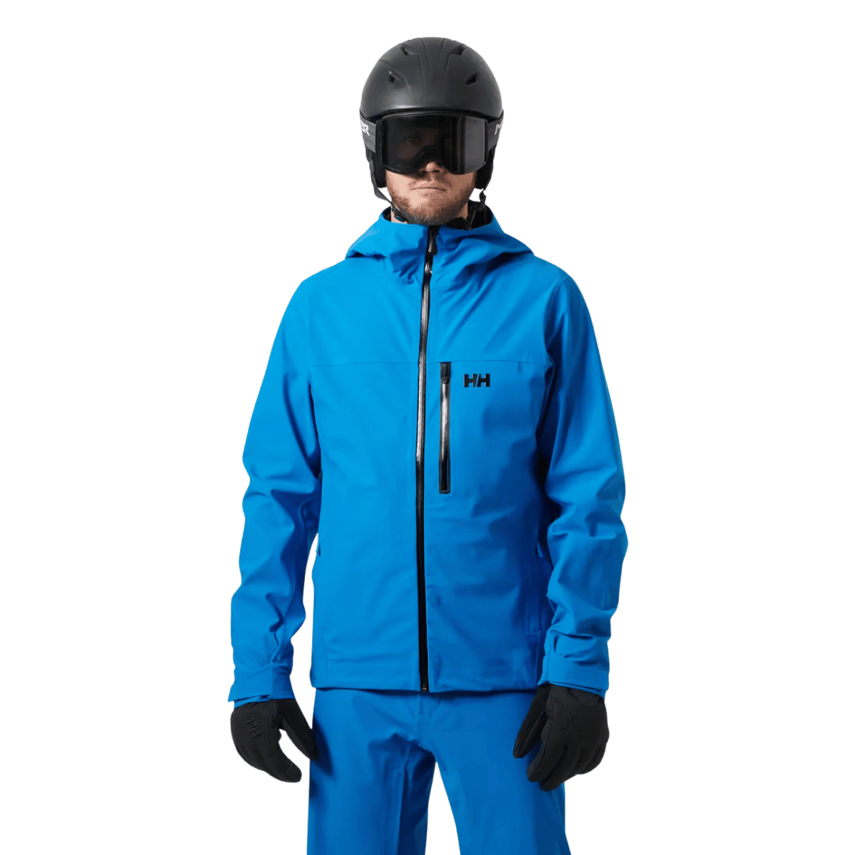 HELLY HANSEN SWIFT 3L SHELL MENS INSULATED SKI JACKET - NEPTUNE BLUE_FRONT ANGLE MODEL