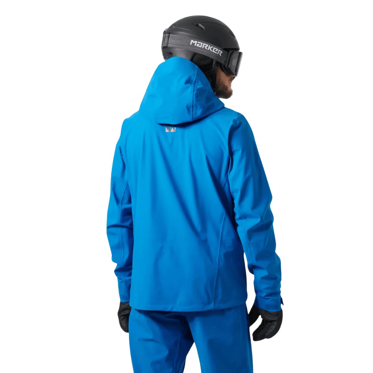 HELLY HANSEN SWIFT 3L SHELL MENS INSULATED SKI JACKET - NEPTUNE BLUE_BACK ANGLE MODEL