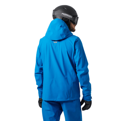 HELLY HANSEN SWIFT 3L SHELL MENS INSULATED SKI JACKET - NEPTUNE BLUE_BACK ANGLE MODEL
