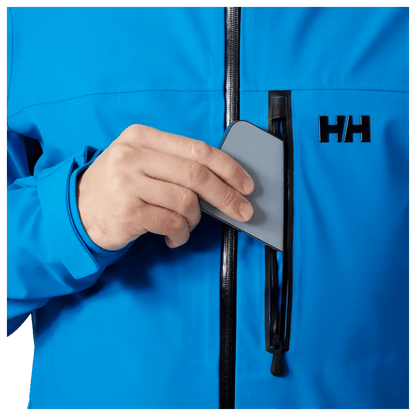 HELLY HANSEN MEN'S SWIFT 3L SHELL INSULATED SKI JACKET - NEPTUNE BLUE - CHEST POCKET
