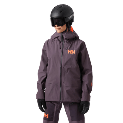 HELLY HANSEN SOGN SHELL WOMENS INSULATED SKI JACKET - SMOKED PURPLE_FRONT ANGLE MODEL