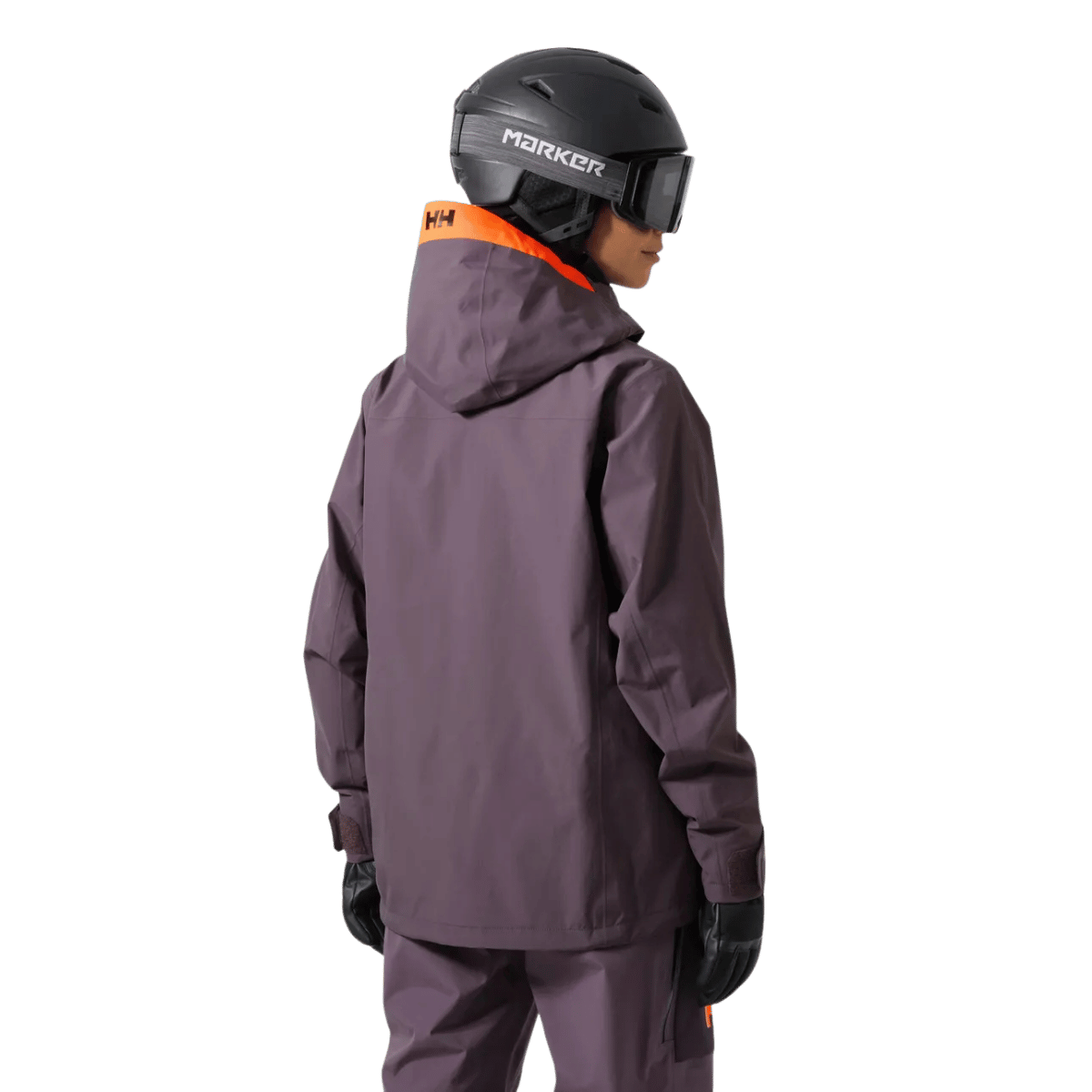 HELLY HANSEN SOGN SHELL WOMENS INSULATED SKI JACKET - SMOKED PURPLE_BACK ANGLE MODEL