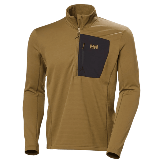 HELLY HANSEN VERSALITE 1/2 ZIP GRID FLEECE - SEPIA - FRONT