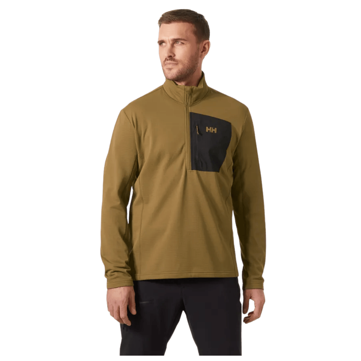 HELLY HANSEN VERSALITE 1/2 ZIP GRID FLEECE - SEPIA - FRONT WW