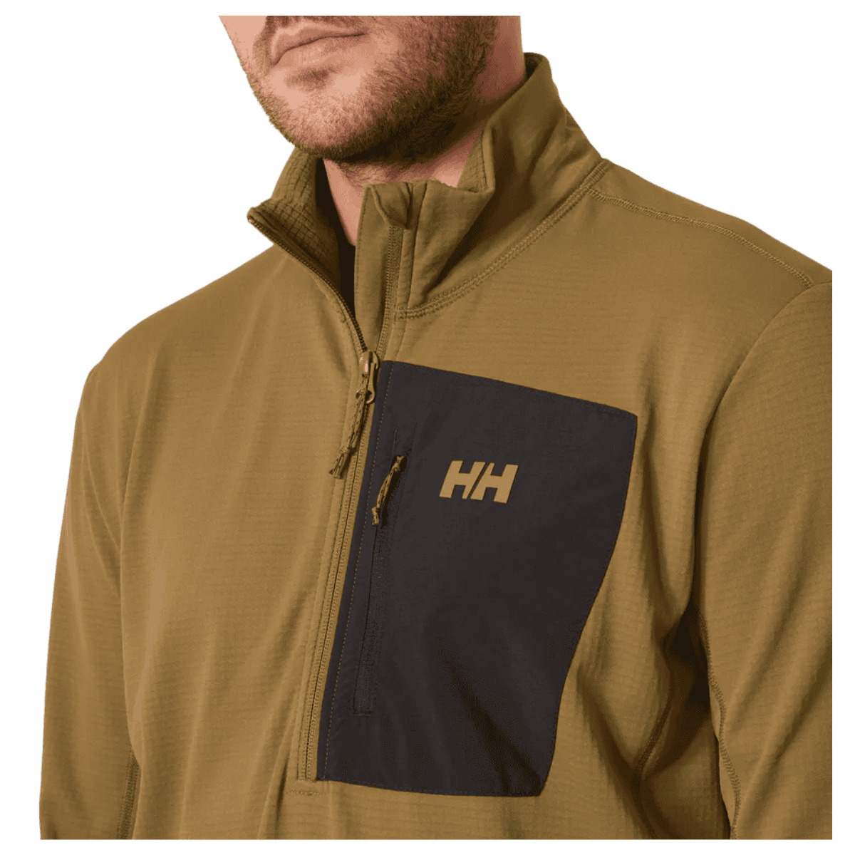 HELLY HANSEN VERSALITE 1/2 ZIP GRID FLEECE - SEPIA - CLOSER LOOK
