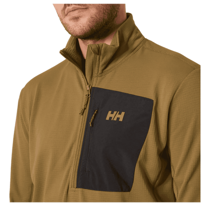 HELLY HANSEN VERSALITE 1/2 ZIP GRID FLEECE - SEPIA - CLOSER LOOK
