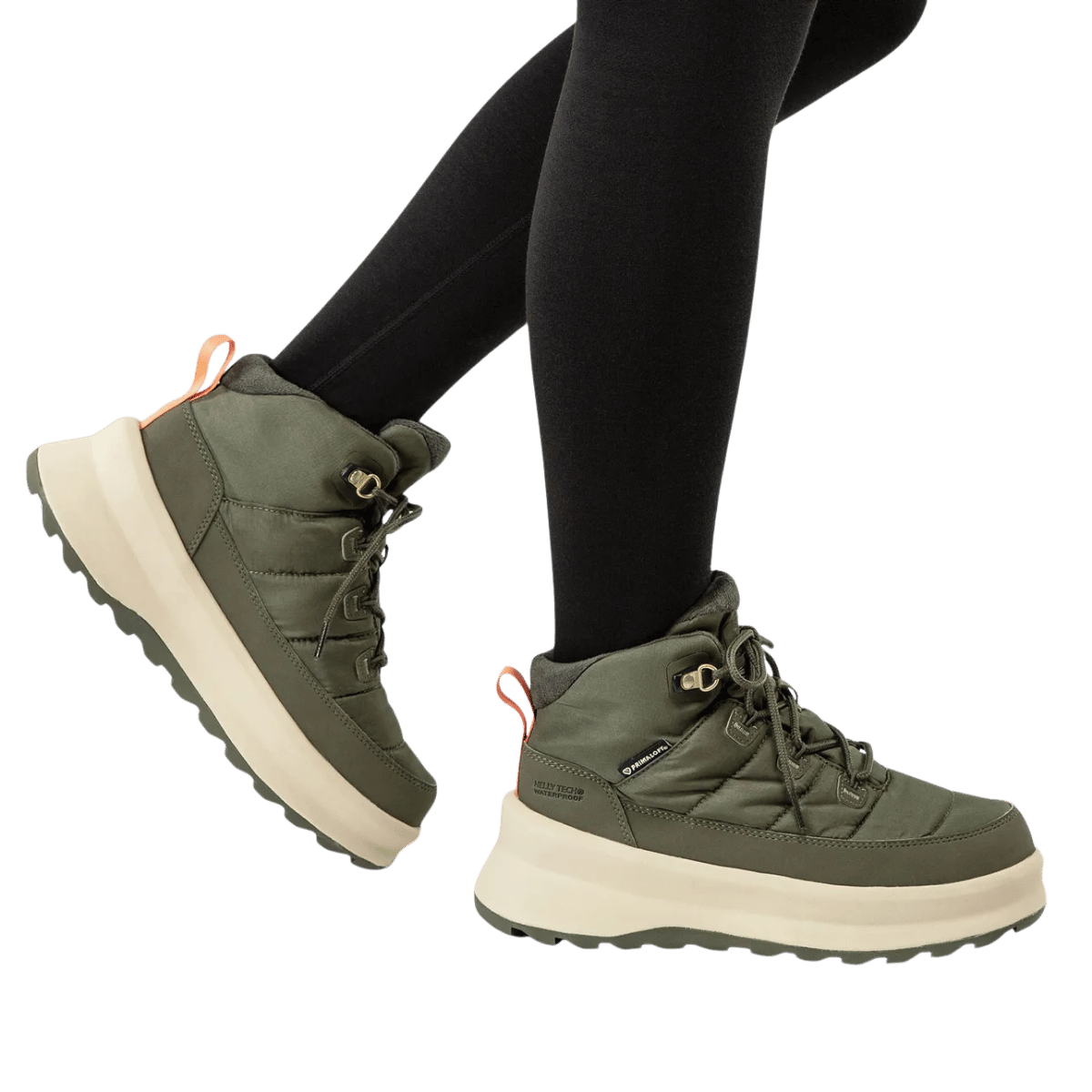 HELLY HANSEN WINTER BLISS BOOT HT WOMENS - UTILITY GREEN_SIDE ANGLE MODEL
