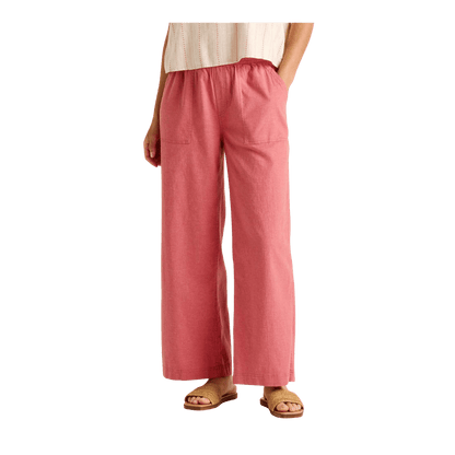 TOAD + CO WOMEN'S TAJ HEMP WIDE LEG PANT - DUSTY CEDAR - FRONT VIEW