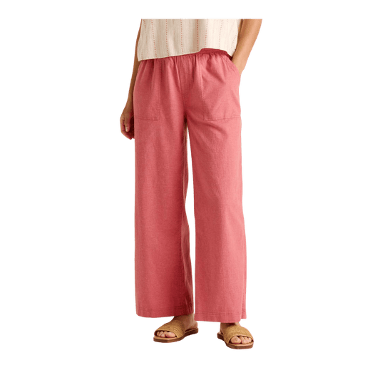 TOAD + CO WOMEN'S TAJ HEMP WIDE LEG PANT - DUSTY CEDAR - FRONT VIEW