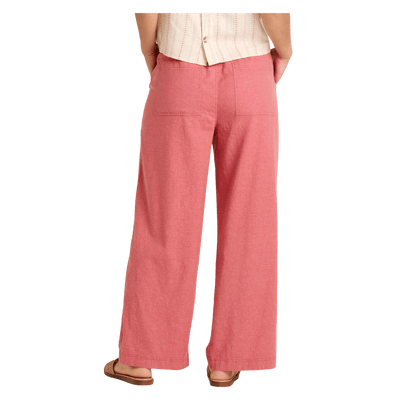 TOAD + CO WOMEN'S TAJ HEMP WIDE LEG PANT - DUSTY CEDAR - BACK VIEW