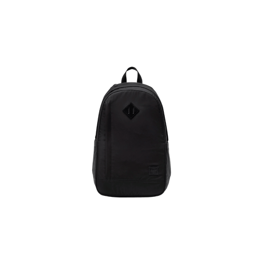 HERSCHEL SUPPLY CO SEYMOUR BACKPACK 26L PREMIUM CLASSIC, BLACK, FRONT ANGLE, LOGO