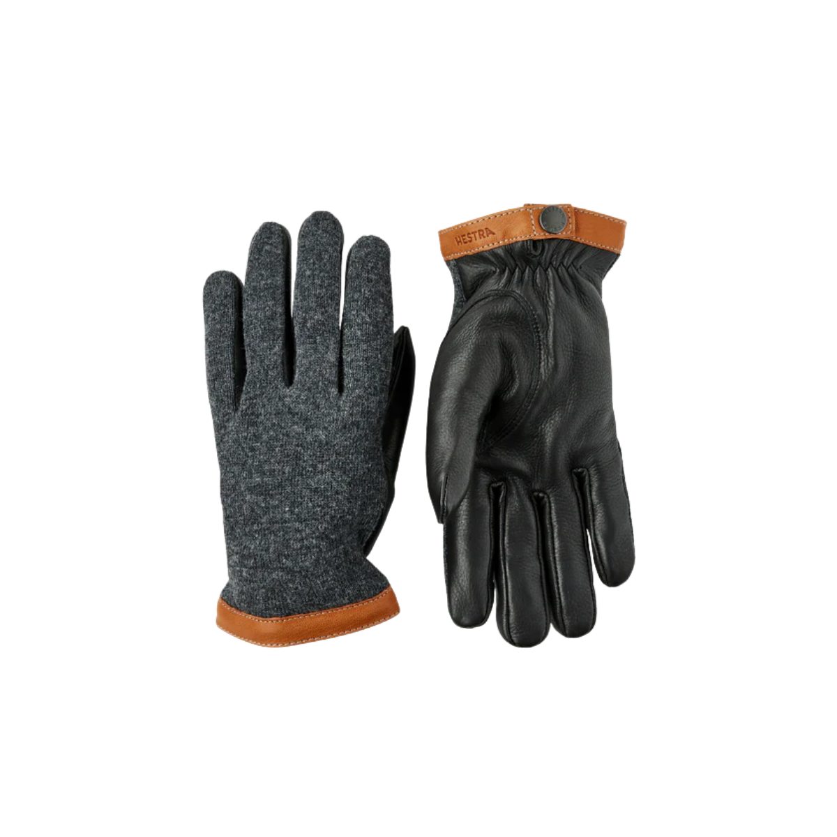 HESTRA DEERSKIN WOOL TRICOT CHARCOAL BLACK