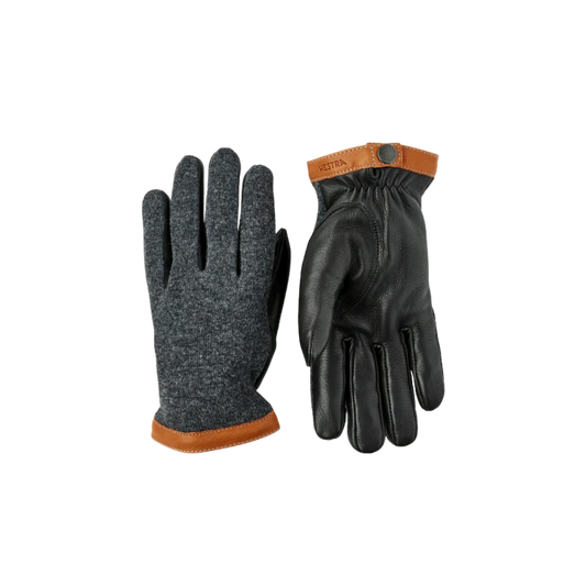 HESTRA DEERSKIN WOOL TRICOT CHARCOAL BLACK