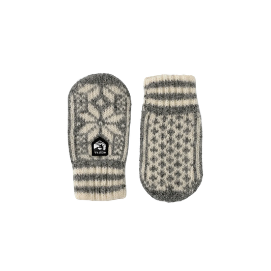 HESTRA K NORDIC MITT GRAY OFF WHITE