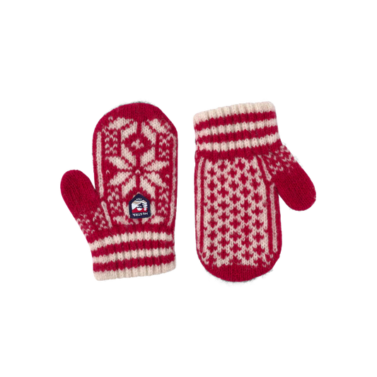HESTRA K NORDIC MITT RED OFF WHITE