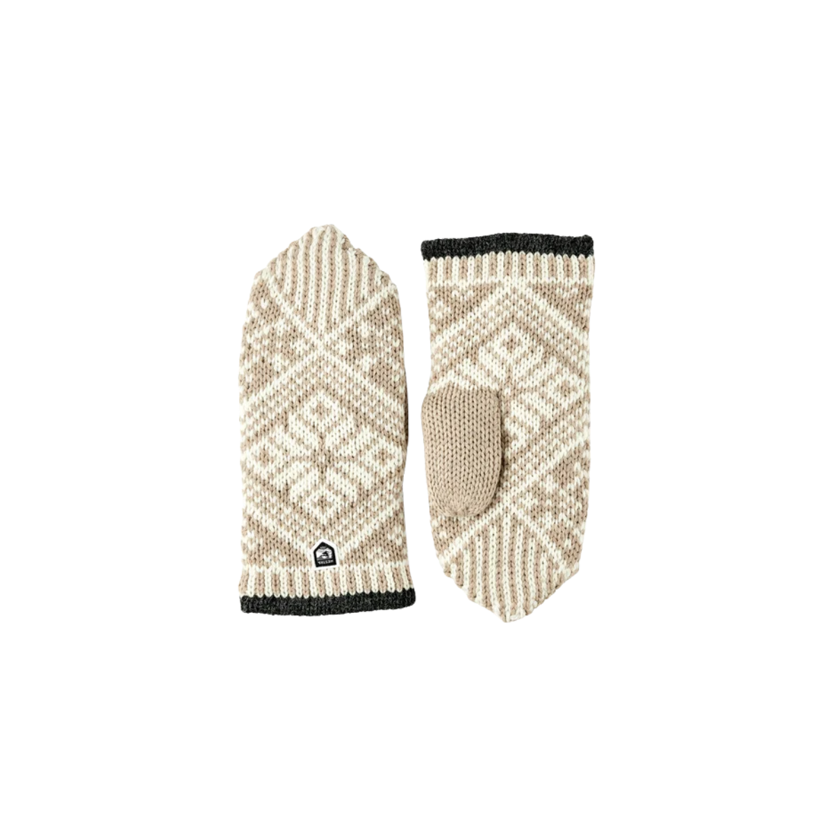HESTRA W NORDIC WOOL MITT BEIGE OF WHITE