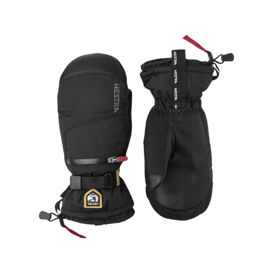 HESTRA MEN'S ALL MOUNTAIN CZONE MITT - BLACK - FRONT/BACK VIEW