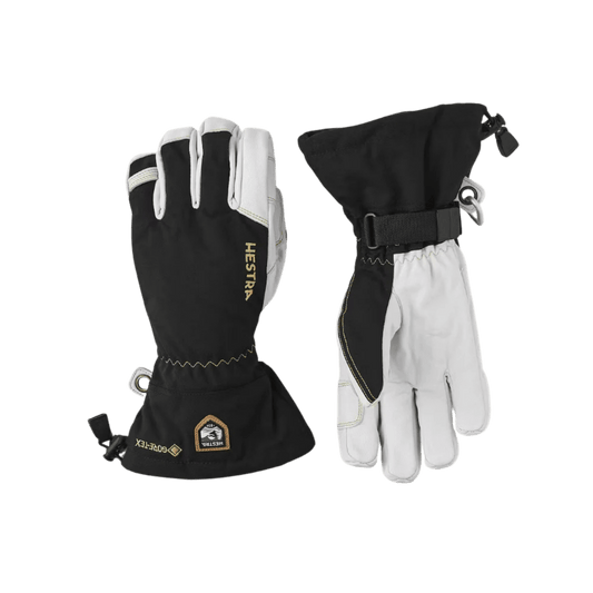 HESTRA ARMY LEATHER GORE-TEX GLOVE  - BLACK- FRONT/BACK VIEW