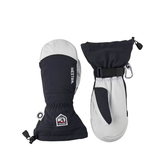 HESTRA ARMY LEATHER HELI SKI MITT - NAVY - FRONT/BACK VIEW