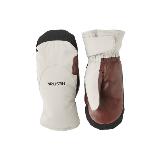 HESTRA CZONE MELLOW MITT - BEIGE - FRONT/BACK VIEW