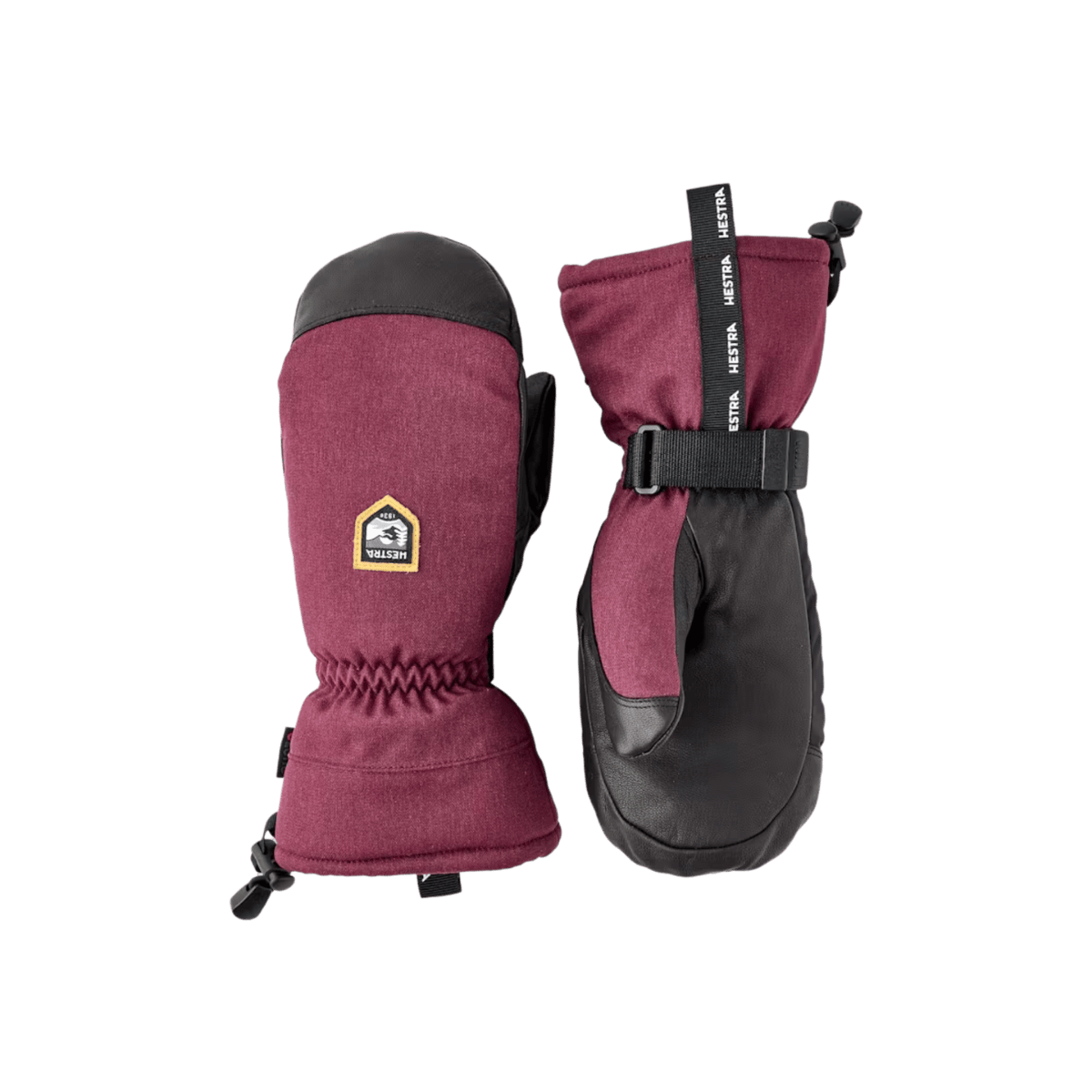 HESTRA CZONE MOUNTAIN MITT - BORDEAUX - FRONT/BACK VIEW
