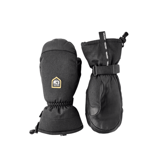 HESTRA MEN'S CZONE MOUNTAIN MITT - BLACK - FRONT/BACK VIEW