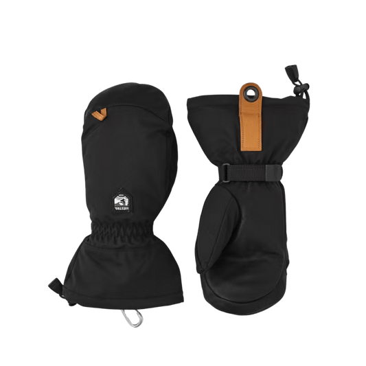HESTRA MEN'S HIGHLAND MITT - BLACK - FRONT/BACK VIEW