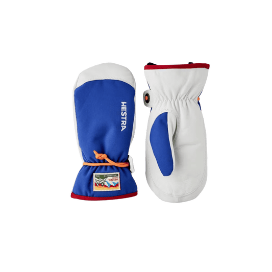 HESTRA JUNIOR WAKAYAMA MITT - ROYAL BLUE FRONT/BACK VIEW