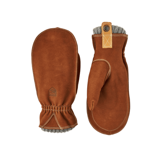 HESTRA MEN'S ODEN NUBUCK MITT - CORK - FRONT/BACK VIEW