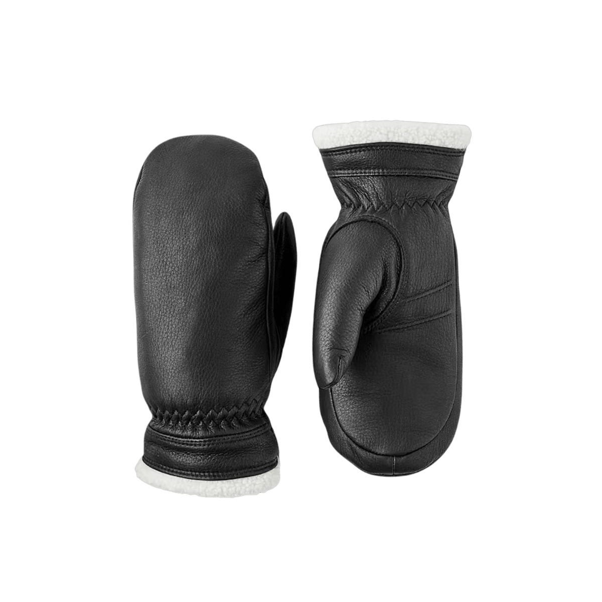 HESTRA WOMEN'S BODA MITT - BLACK - FRONT/BACK VIEW