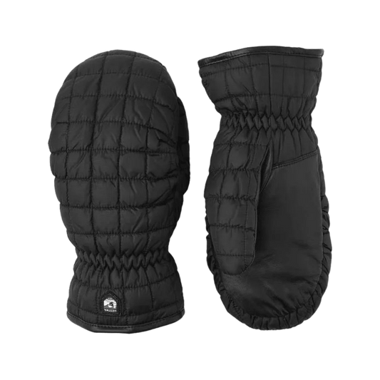 HESTRA WOMEN'S MOON LIGHT MITT - BLACK - FRONT/BACK VIEW