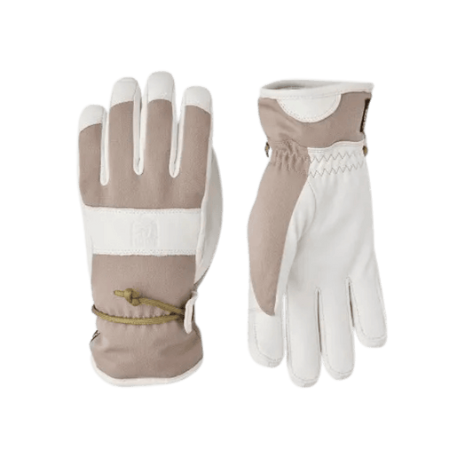 HESTRA WOMEN'S VOSS CZONE GLOVE - BEIGE - FRONT/BACK VIEW