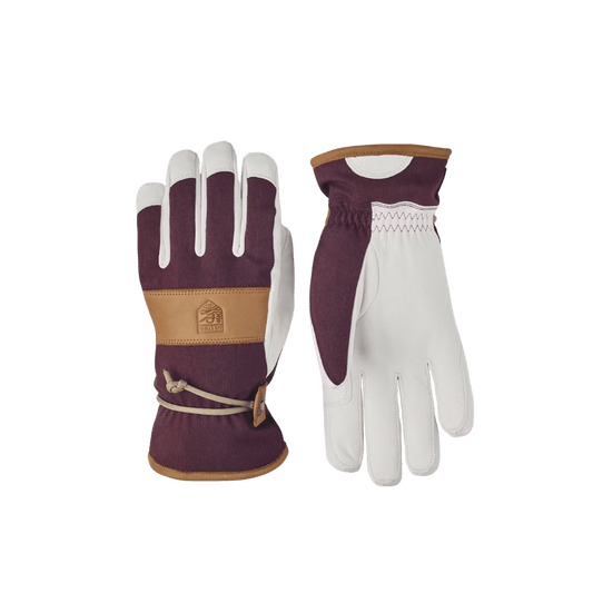 HESTRA WOMEN'S VOSS CZONE GLOVE - BORDEAUX - FRONT/BACK VIEW