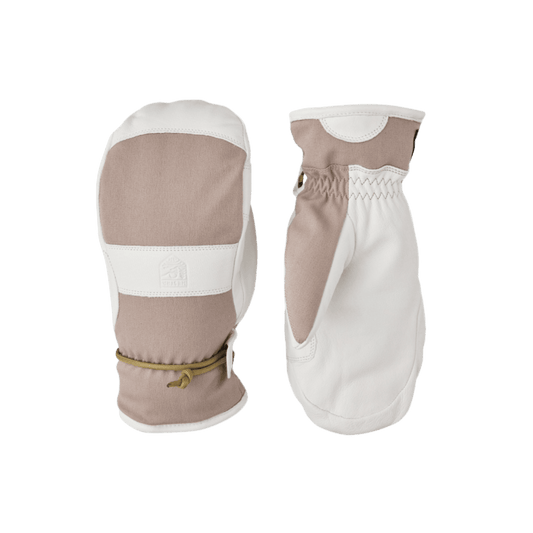 HESTRA WOMEN'S VOSS CZONE MITT - BEIGE - FRONT/BACK VIEW