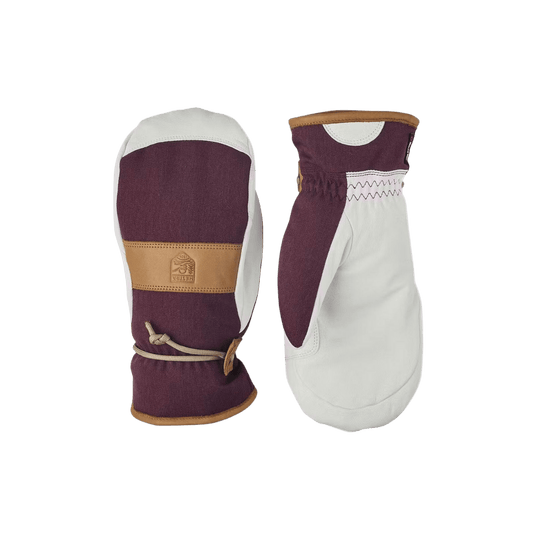 HESTRA WOMEN'S VOSS CZONE MITT - BORDEAUX - FRONT/BLACK VIEW