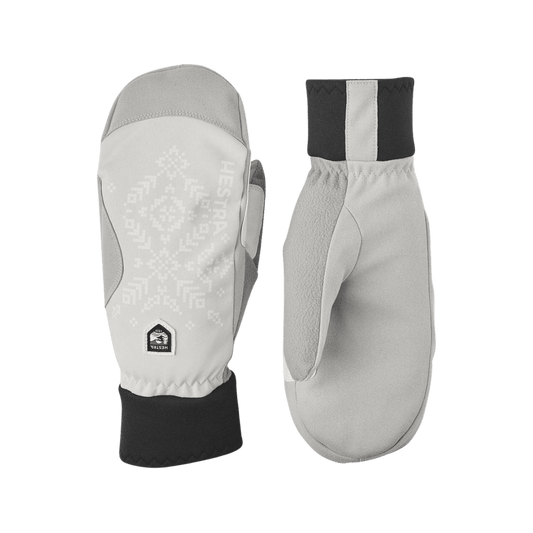 HESTRA WOMEN'S XC PRIMALOFT MITT - SAND PRINT - FRONT/BACK VIEW