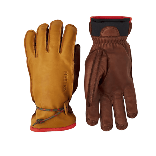 HESTRA MEN'S WAKAYAMA GLOVE - CORK/BROWN - FRONT/BACK VIEW